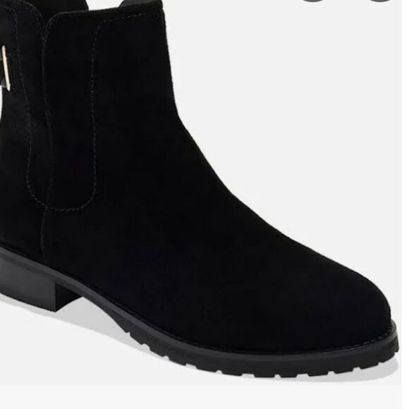 Jack Rogers Suede Leather Chelsea Black Ankle Boots - Picture 1 of 14